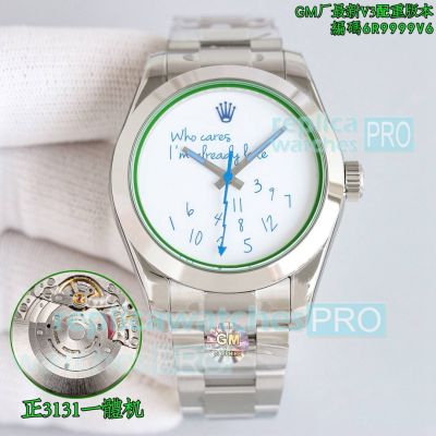 GM Factory Clone Rolex Milgauss Who cares I’m already late Custom Dial Swiss Cal.3131 Watch 